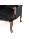 Fauteuil Cabriolet oreille velours noir Amadeus