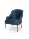 Fauteuil velours Mike bleu nuit