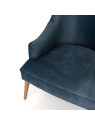 Fauteuil velours Mike bleu nuit