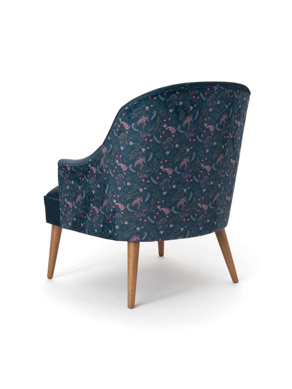 Fauteuil velours Mike bleu nuit