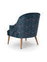 Fauteuil velours Mike bleu nuit