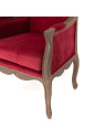 Fauteuil cabriolet Apolline velours rouge cerise