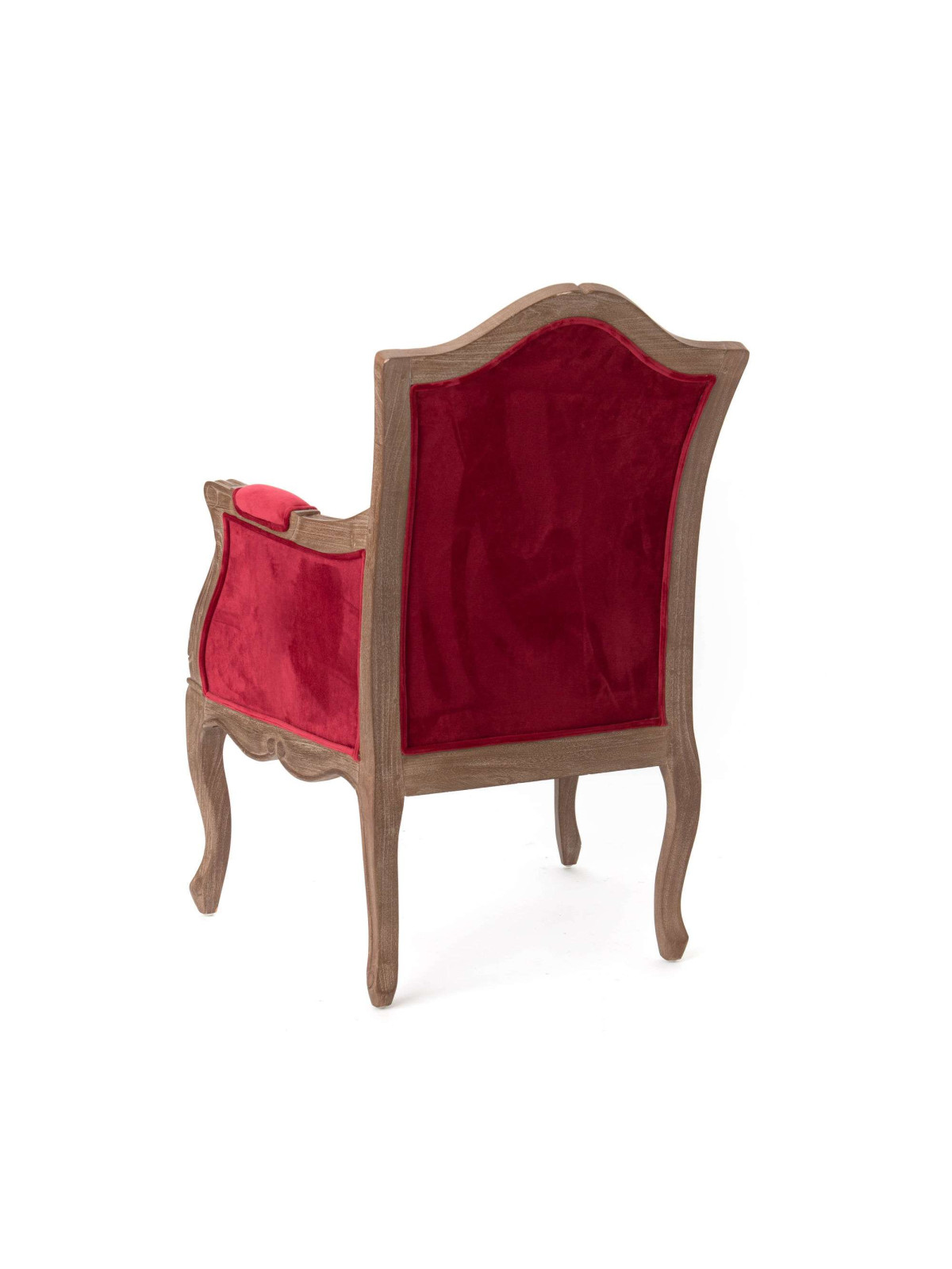 Fauteuil cabriolet Apolline velours rouge cerise