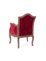 Fauteuil cabriolet Apolline velours rouge cerise