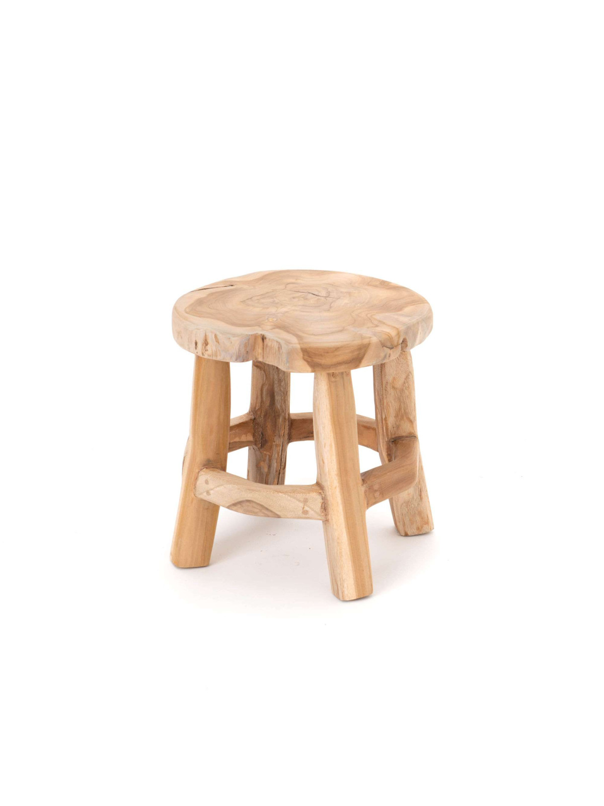 Tabouret rond Tulum en Teck