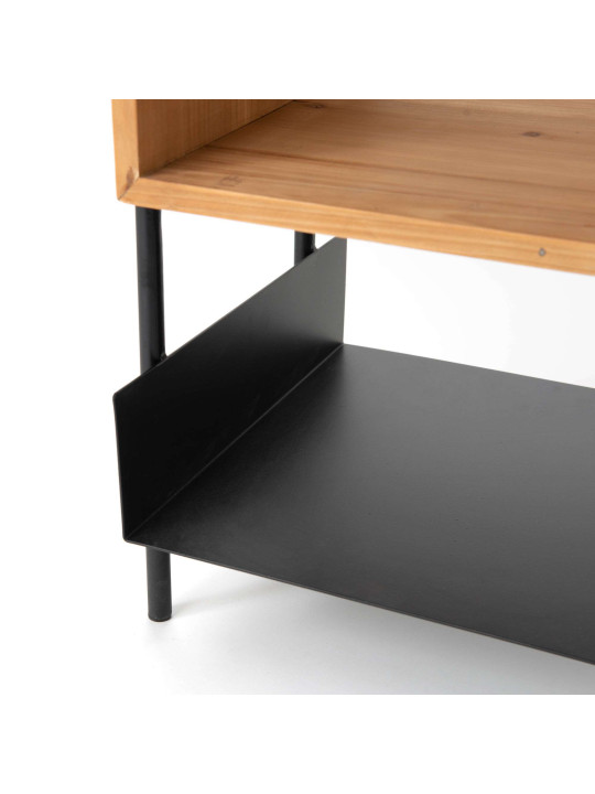 Table de chevet 2 niches bi-matiere