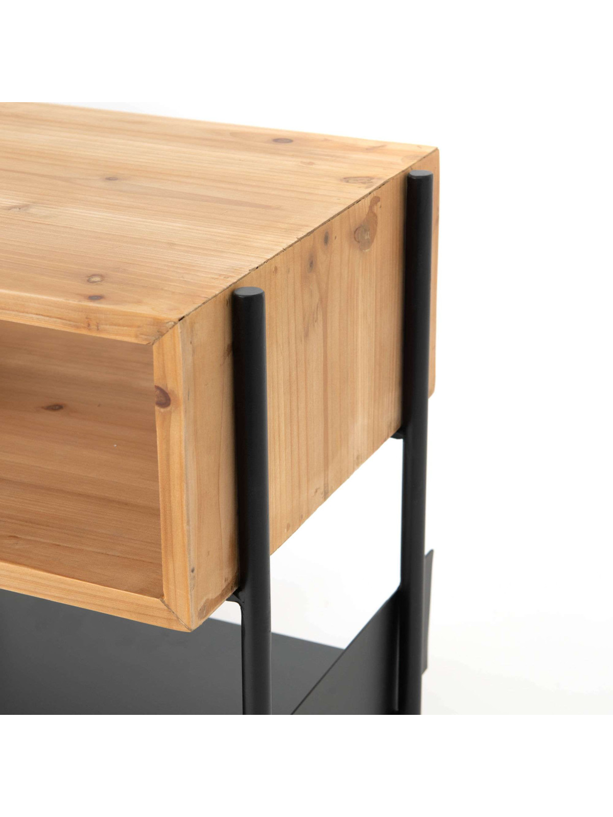 Table de chevet 2 niches bi-matiere