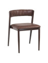 Lot de deux Chaises marron arrondies Ixia