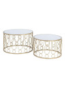 Set de 2 tables basses or