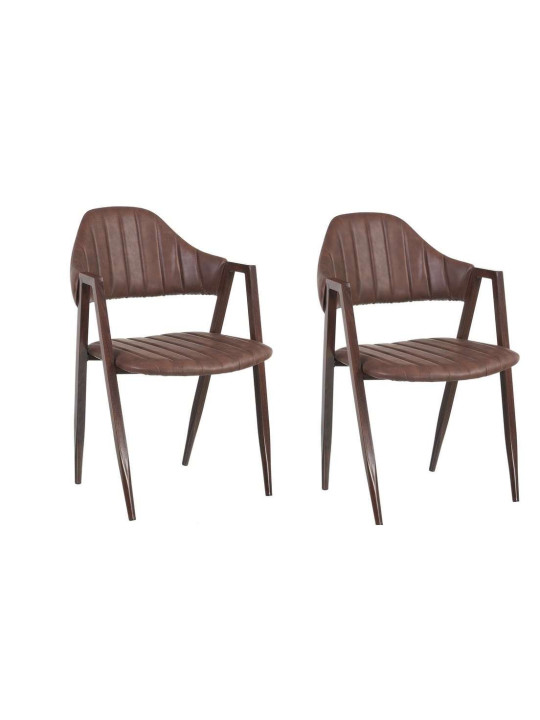 Lot de deux Chaises marron noir Ixia