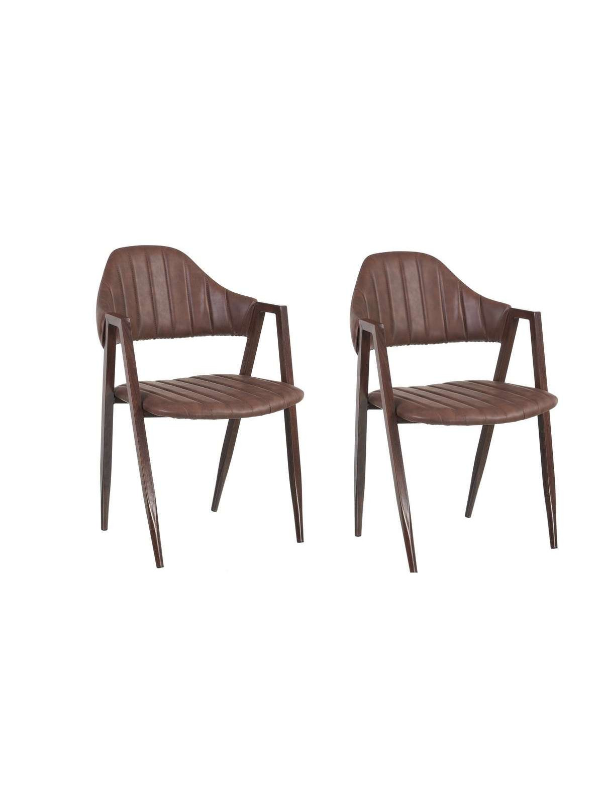 Lot de deux Chaises marron noir Ixia