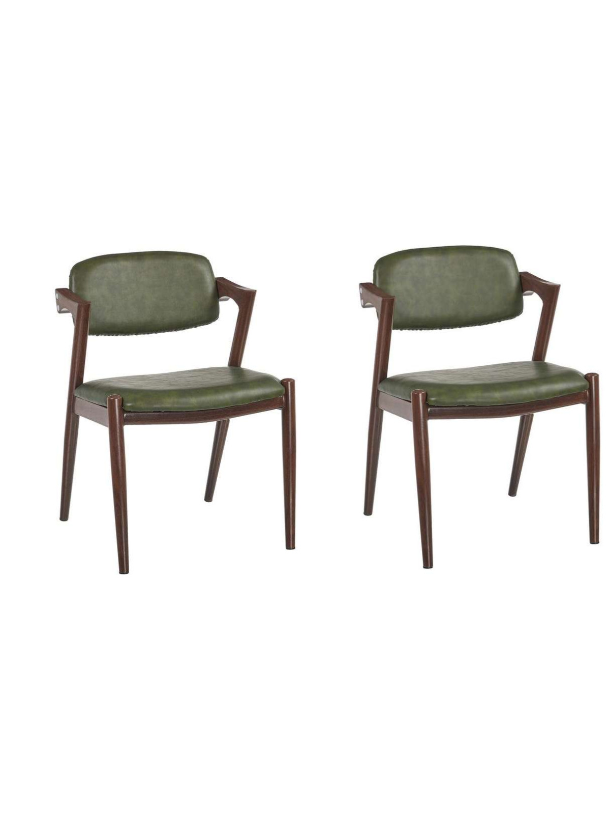 Lot de deux Chaises simili cuir vert Ixia