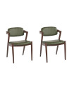 Lot de deux Chaises simili cuir vert Ixia