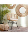 Chaise design en rotin naturel