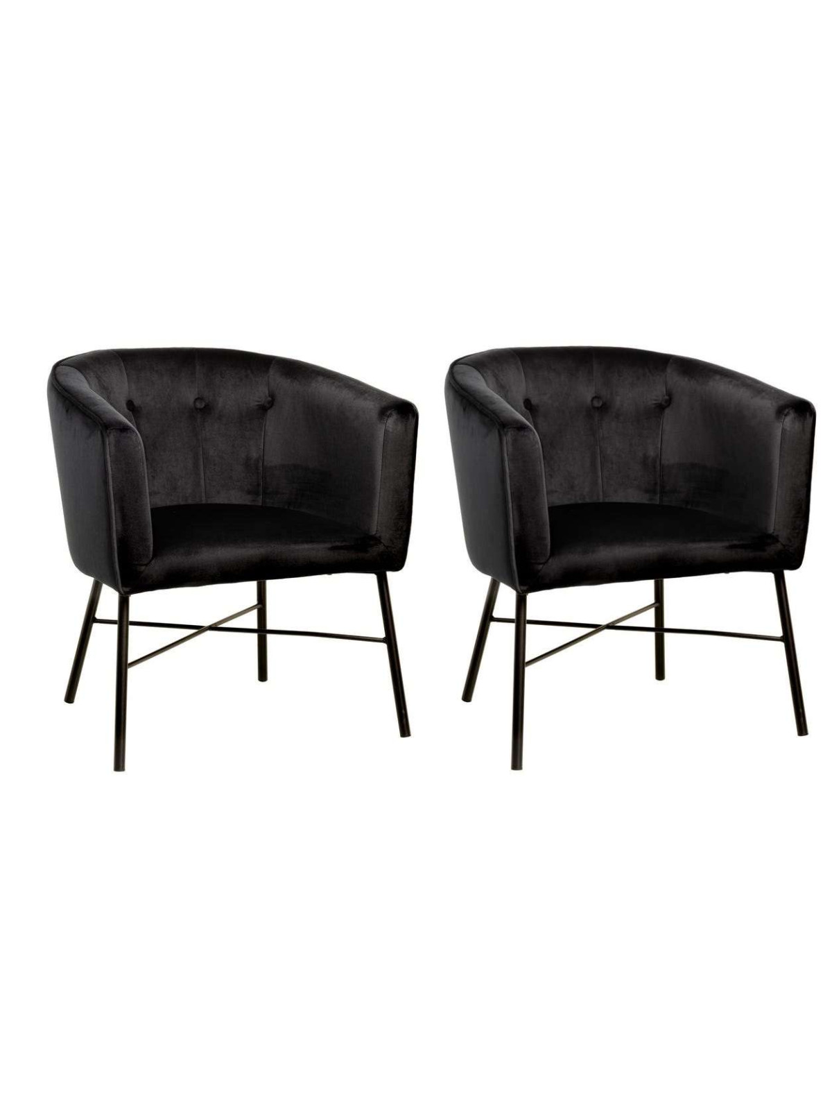 Lot de deux fauteuils Avila noir