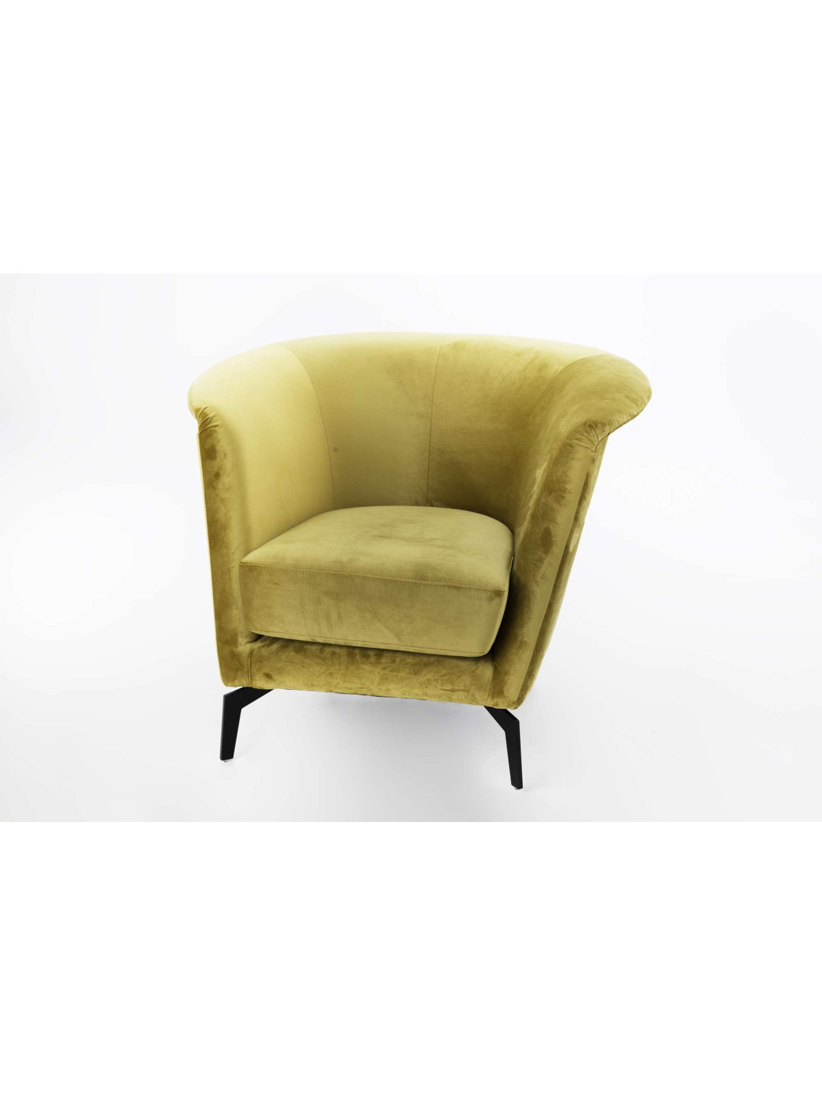 Fauteuil Alban velours jaune Amadeus