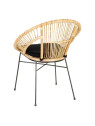 Chaise ronde naturel rotin