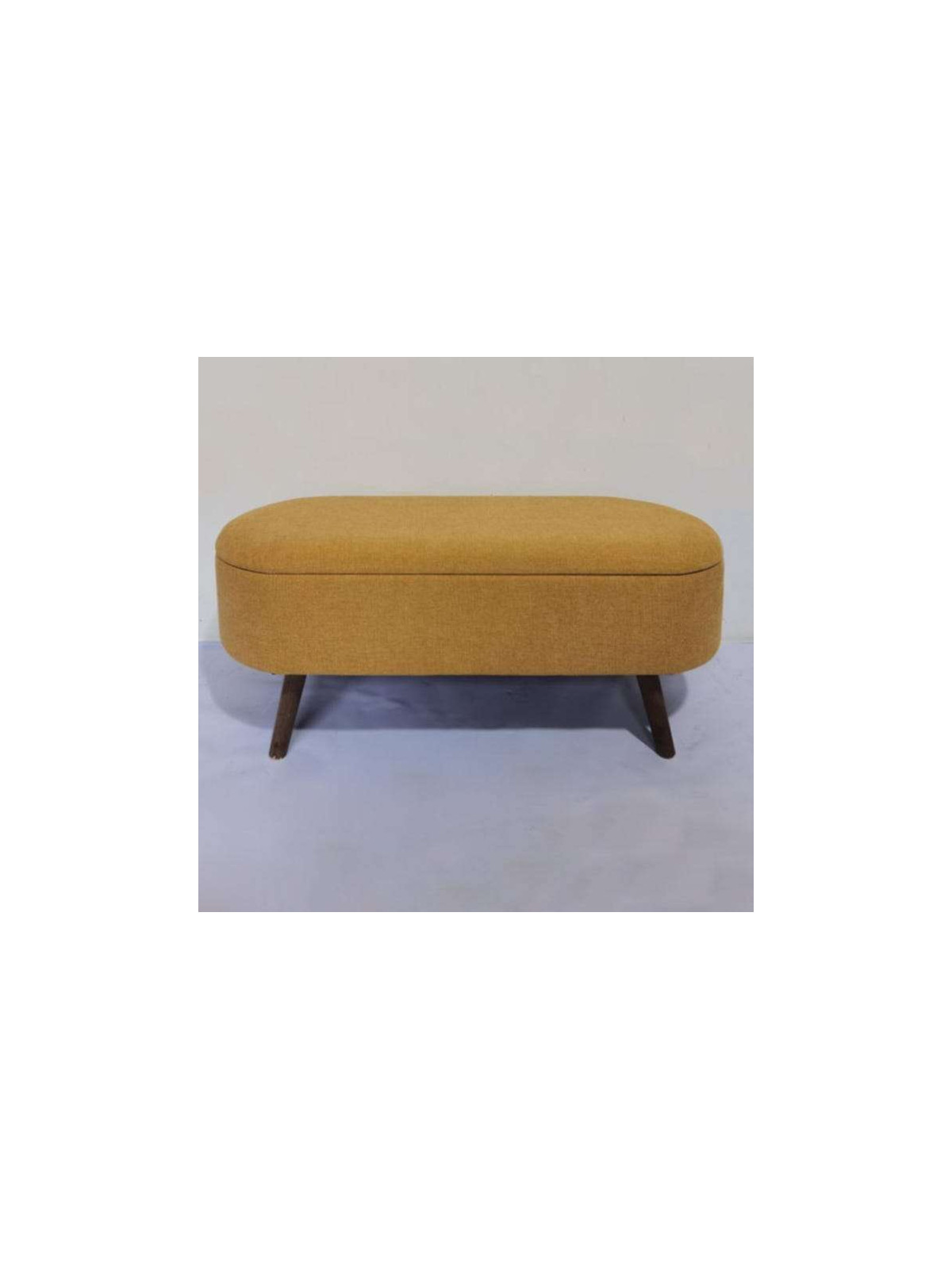 Banquette en tissu jaune moutarde