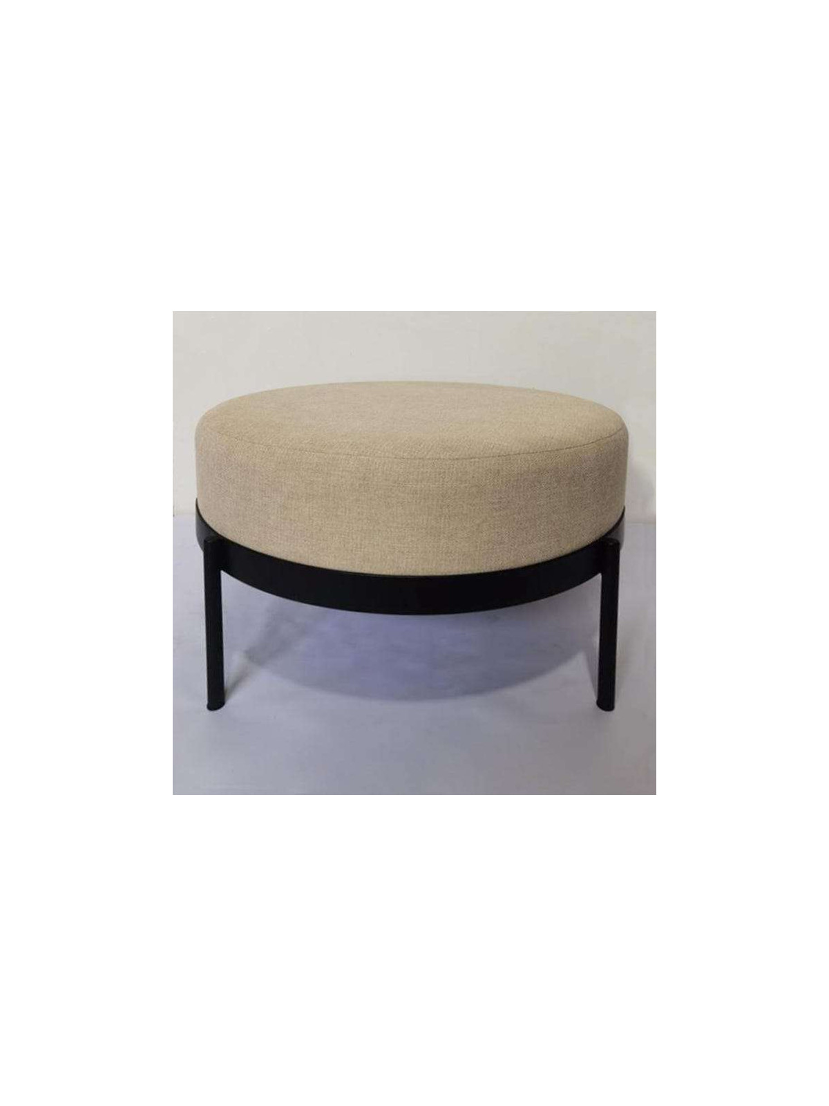 Grand pouf en tissu beige