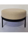 Grand pouf en tissu beige