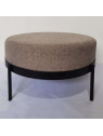 Grand pouf en tissu gris