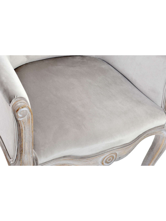 Duo de fauteuils cabriolet capitonné velours gris