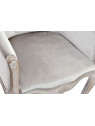 Duo de fauteuils cabriolet capitonné velours gris