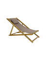 Chaise longue en bois d'acacia marron