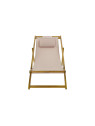 Chaise longue en bois d'acacia beige