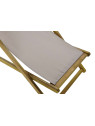 Chaise longue en bois d'acacia beige