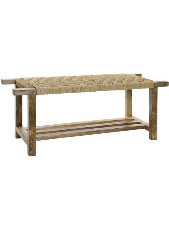 Banc tressé en corde naturel