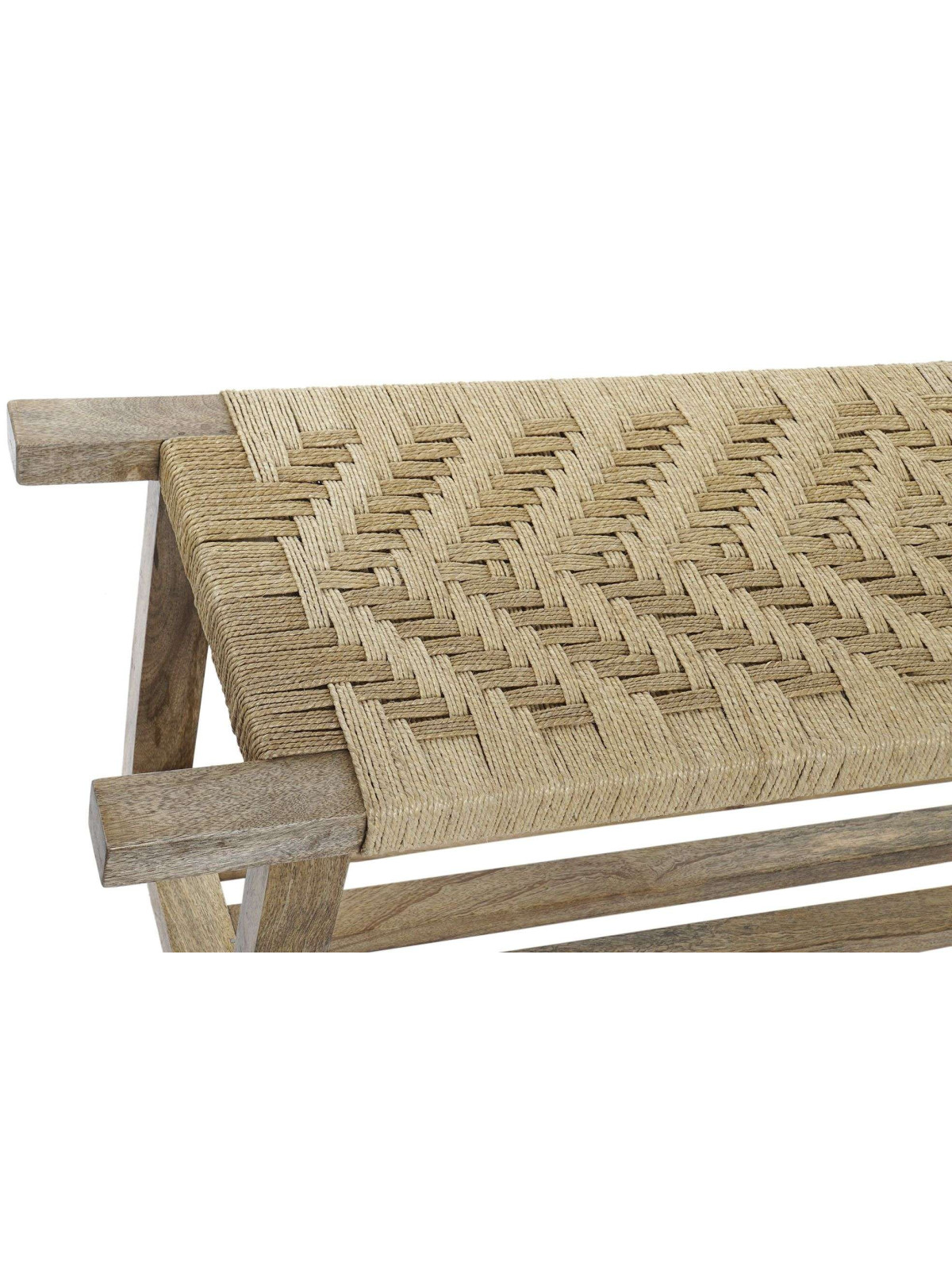 Banc tressé en corde naturel