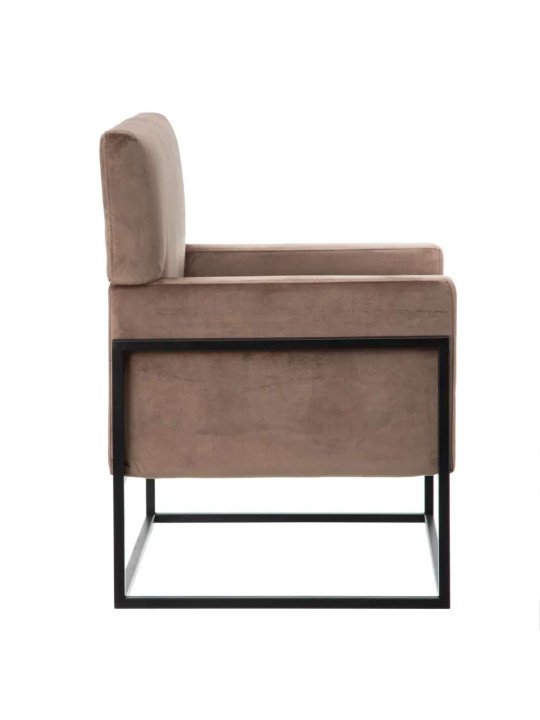 Fauteuil Martina velours taupe