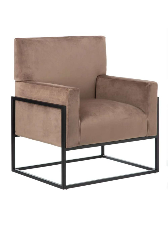 Fauteuil Martina velours taupe