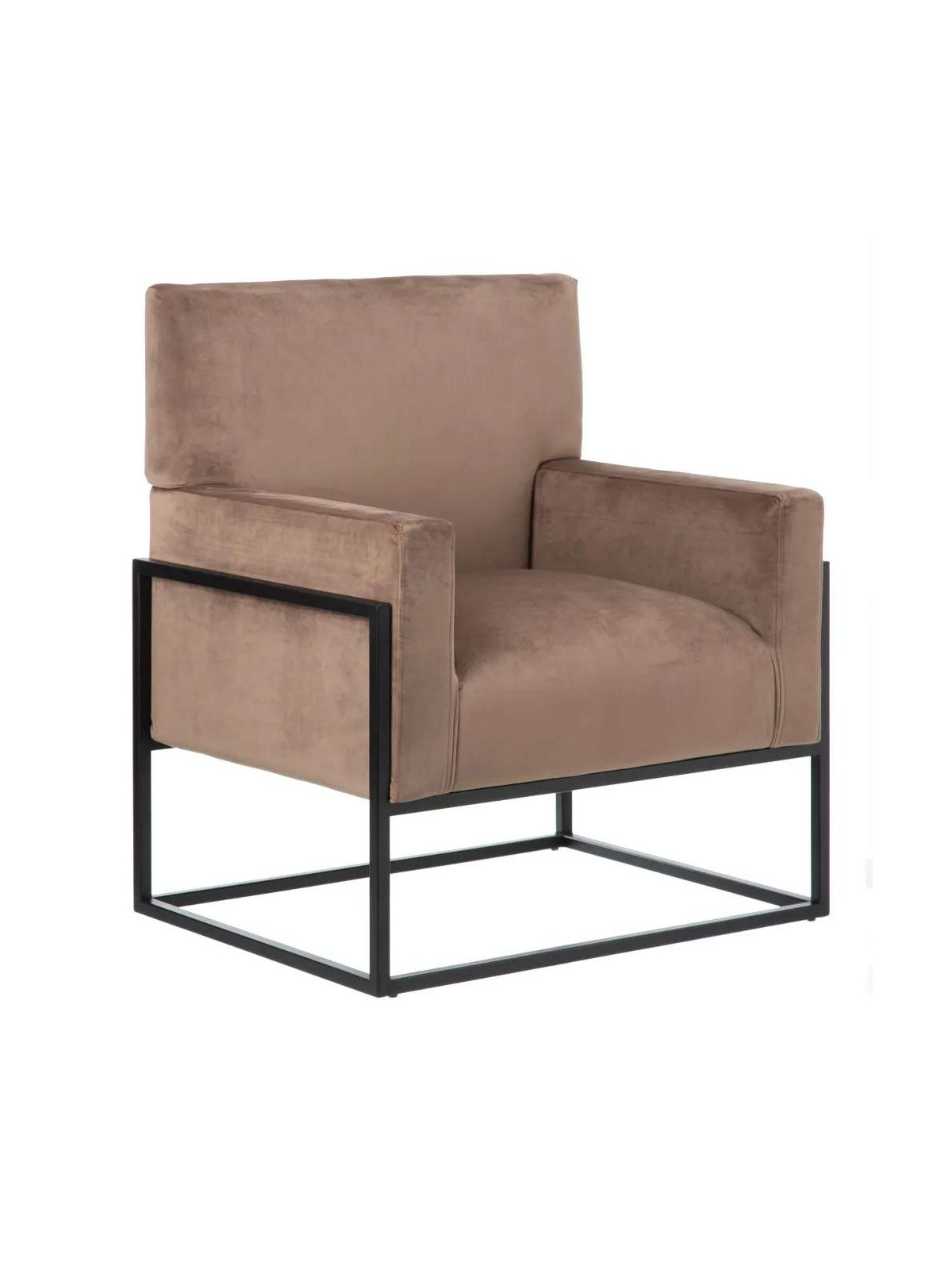 Fauteuil Martina velours taupe