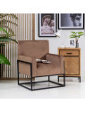 Fauteuil Martina velours taupe