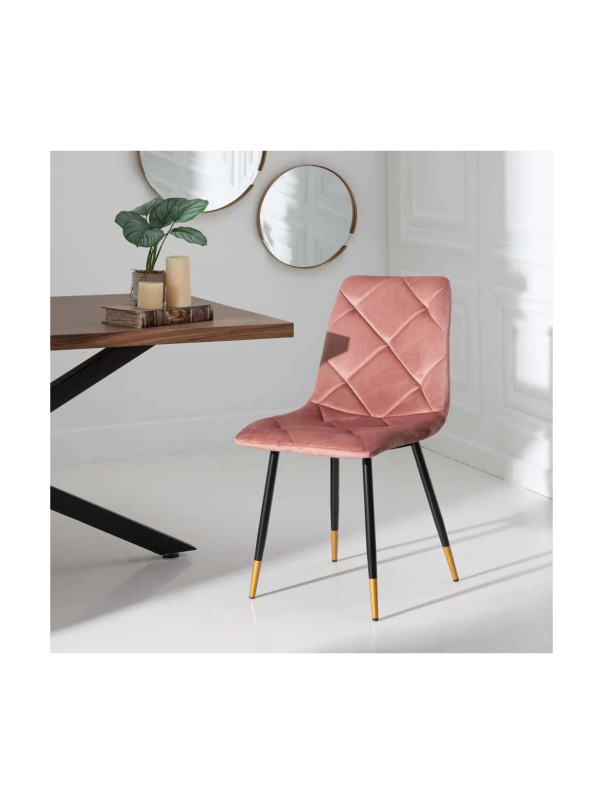 Lot de 4 chaises rose