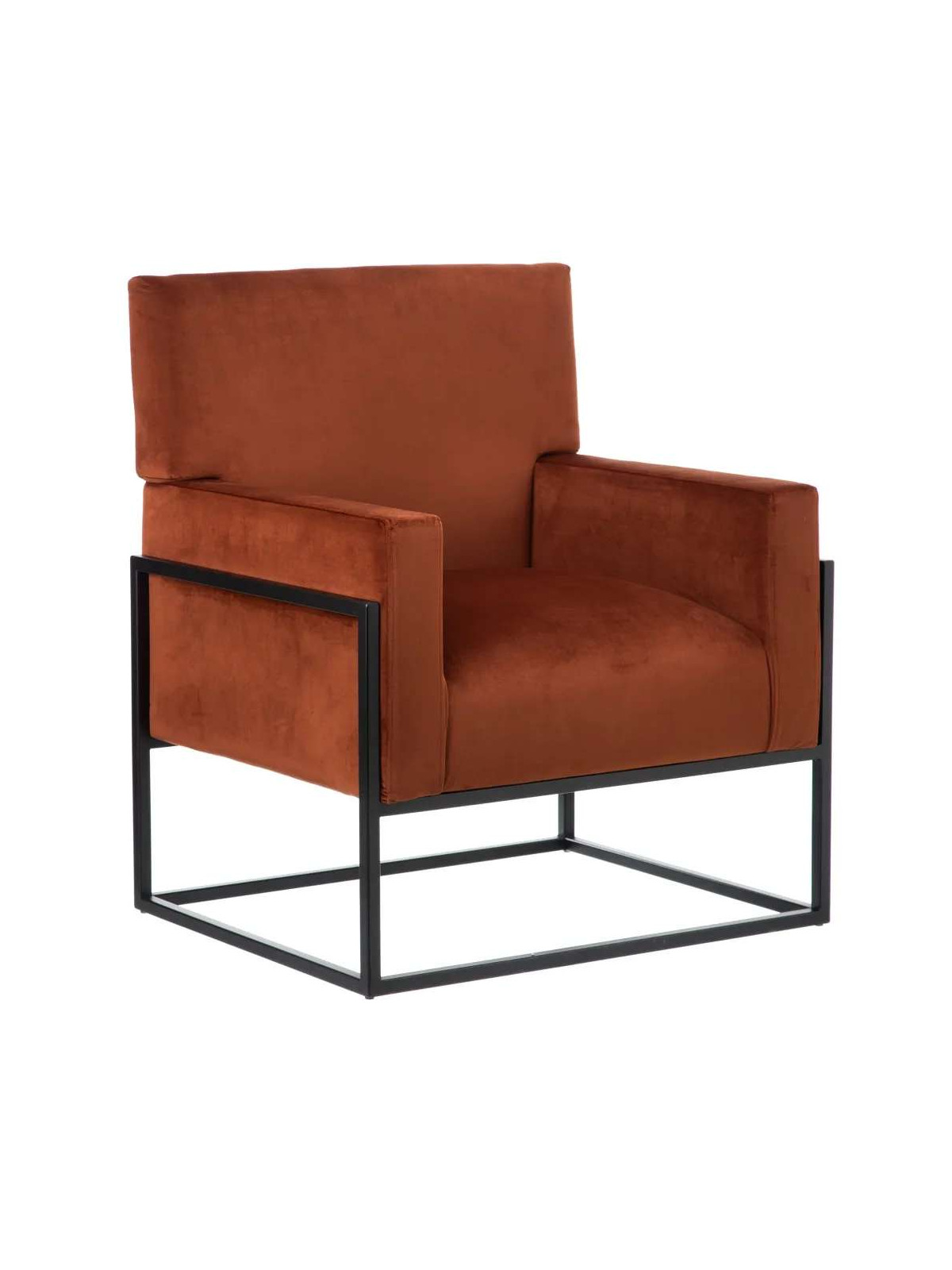 Fauteuil Martina velours orange