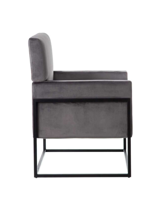 Fauteuil Martina velours gris