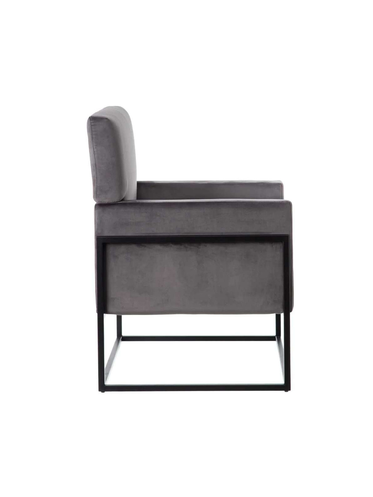 Fauteuil Martina velours gris