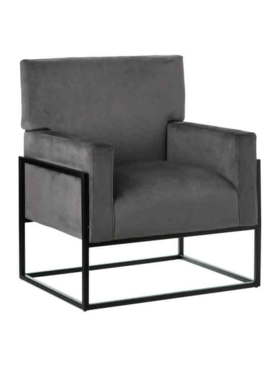 Fauteuil Martina velours gris