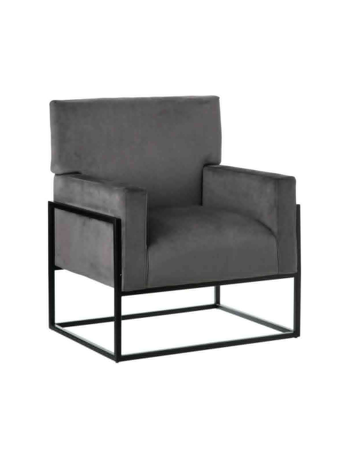 Fauteuil Martina velours gris