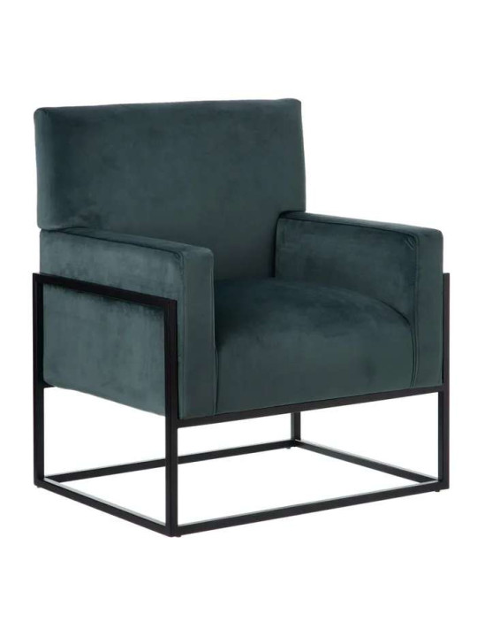 Fauteuil Martina velours bleu