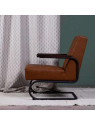 Fauteuil Millport en cuir marron