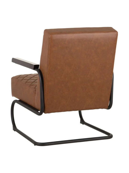 Fauteuil Millport en cuir marron