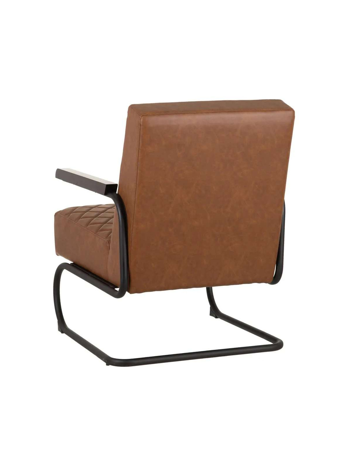 Fauteuil Millport en cuir marron