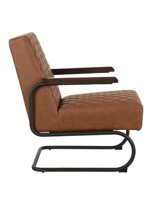 Fauteuil Millport en cuir marron