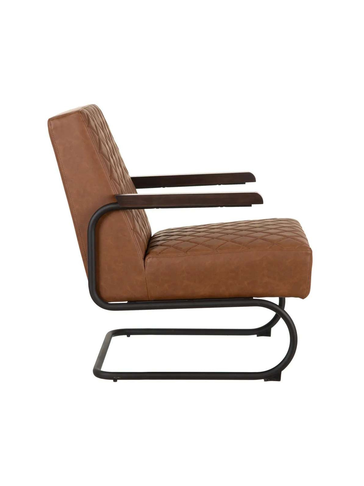 Fauteuil Millport en cuir marron