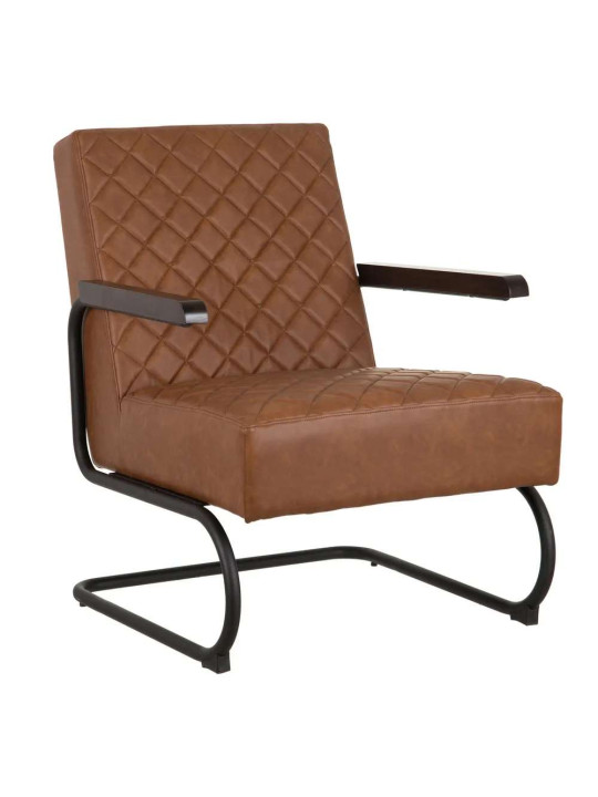 Fauteuil Millport en cuir marron