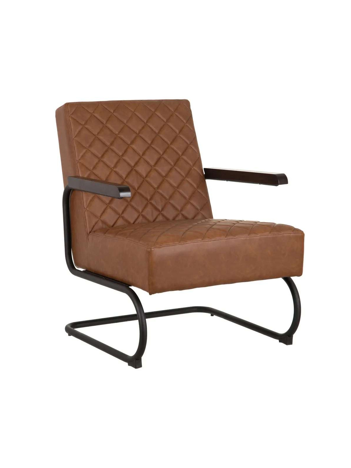 Fauteuil Millport en cuir marron